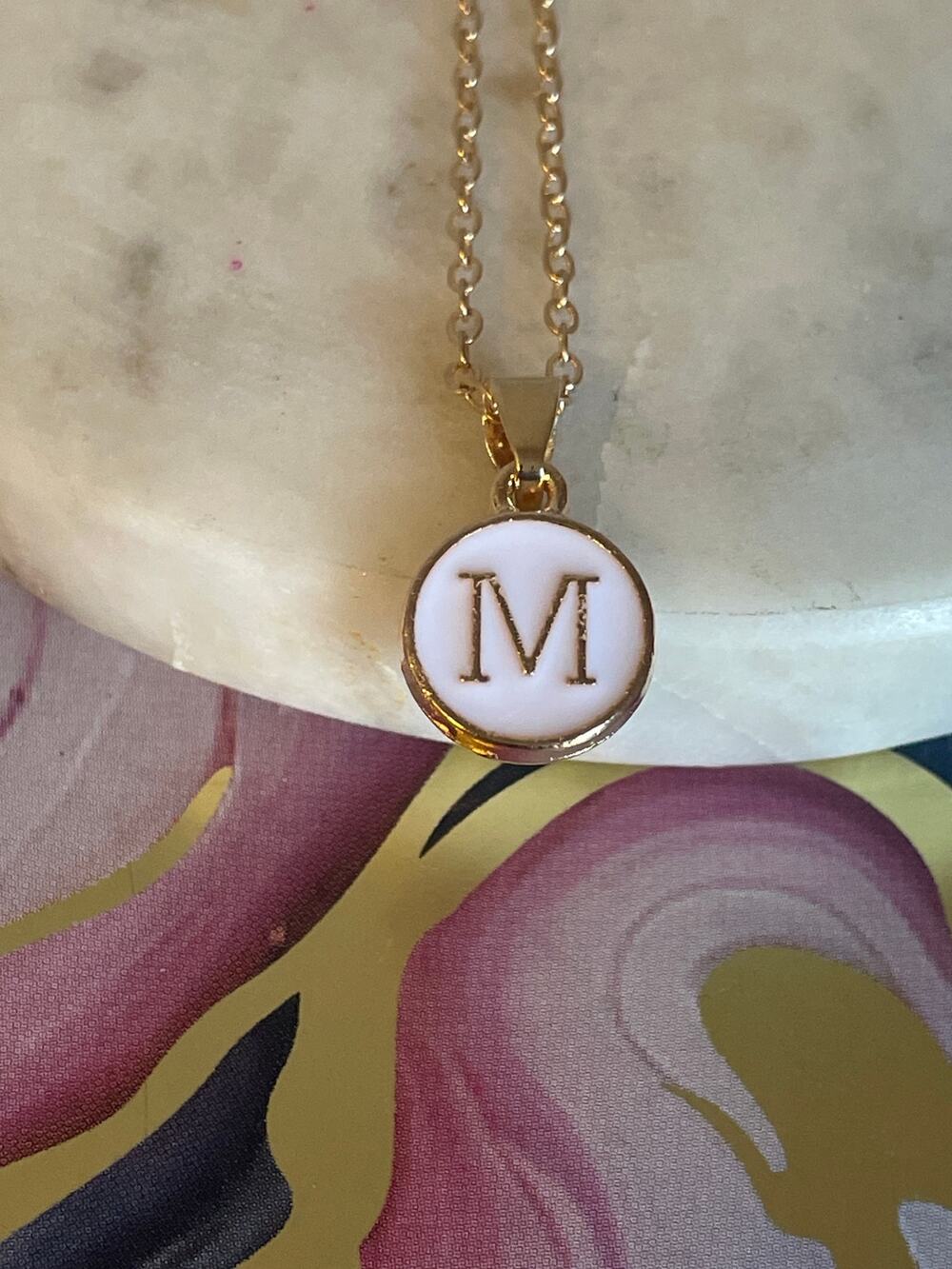 Letter initial pendant necklace M